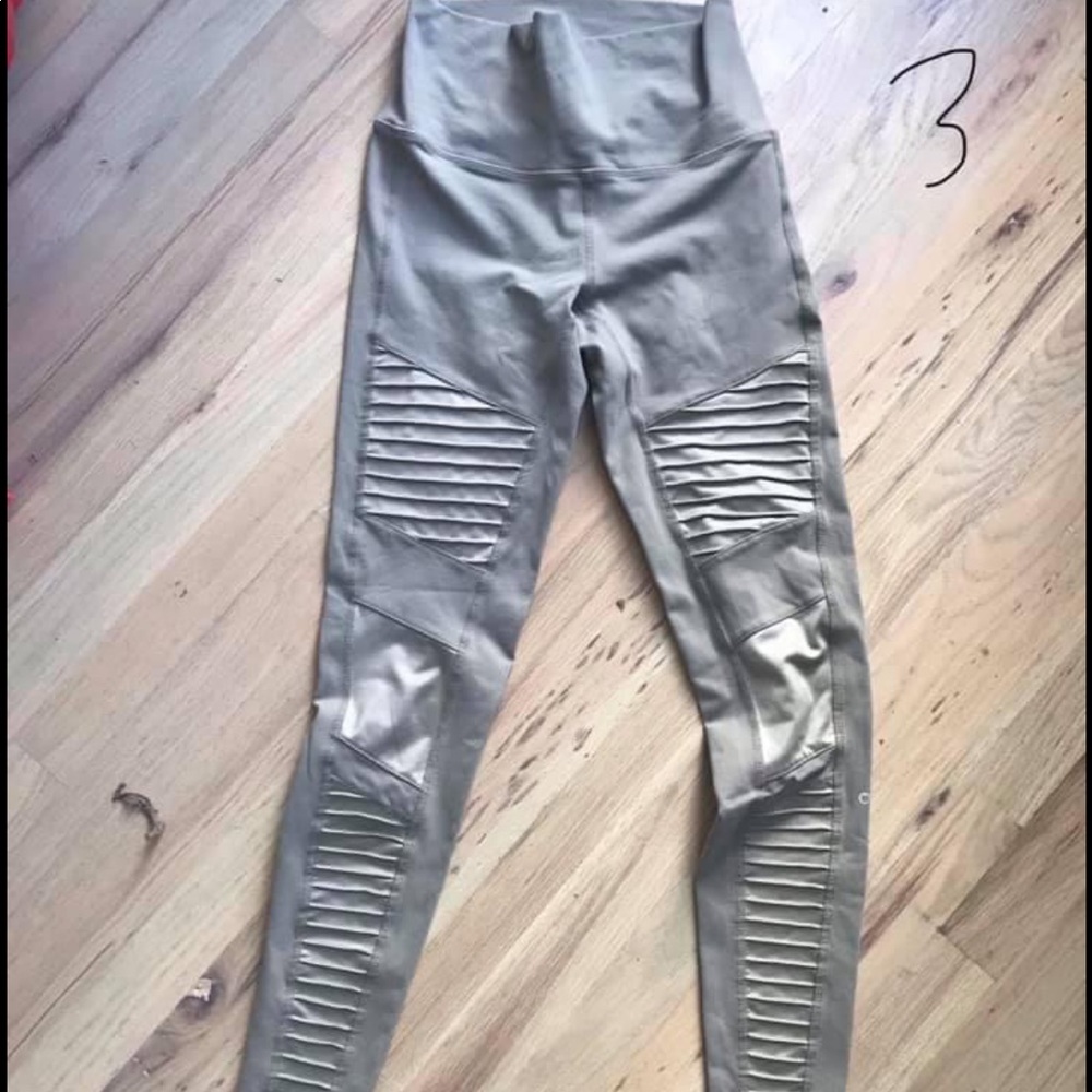 Alo Motto Leggings Grey Size Small